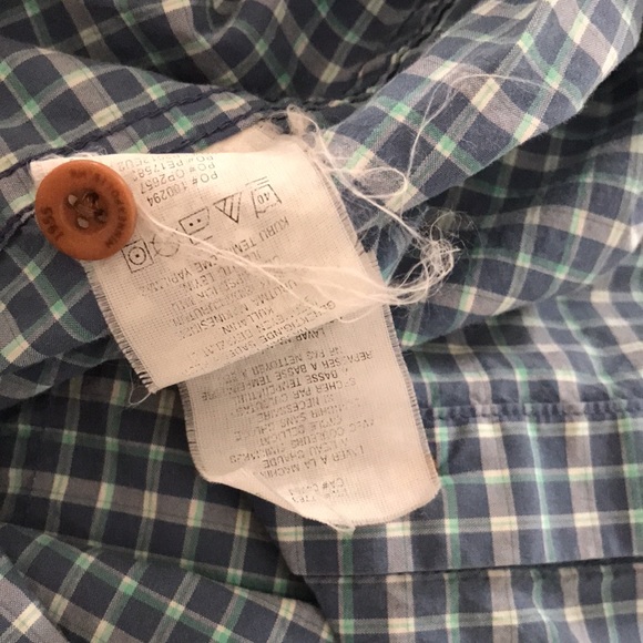 EUC Orig Penguin Rogue Skinny Fit short sleeve check blue/white/light green - Picture 9 of 9